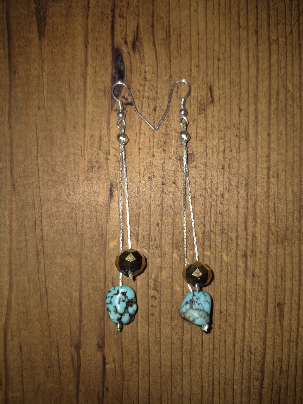 Turquoise and Gold Dangle Earrings – Elegant Women’s Jewelry